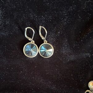 Elegant Silver and Blue Drop Earrings